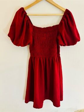 Inspired Hearts Burgundy Red Mini Dress Milkmaid Ren Faire Wench Red Fairy